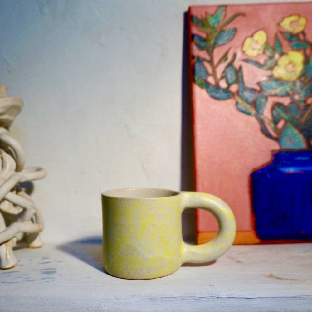 WORKADAY HANDMADE Yellow and White Speckled Mug